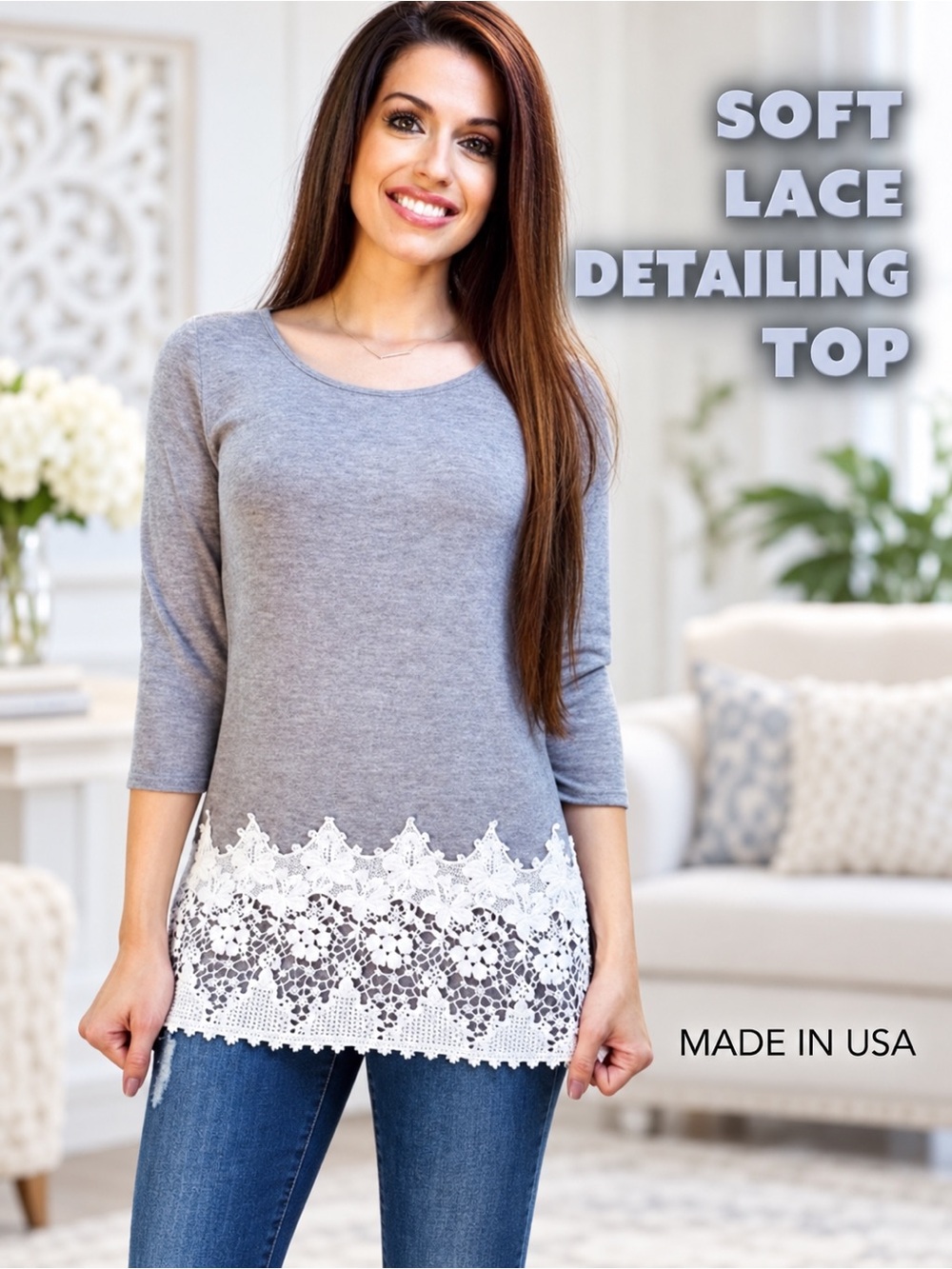 Soft Top with Lace at Bottom NEW